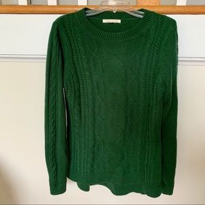Hunter Green Warm Cable Knit Sweater